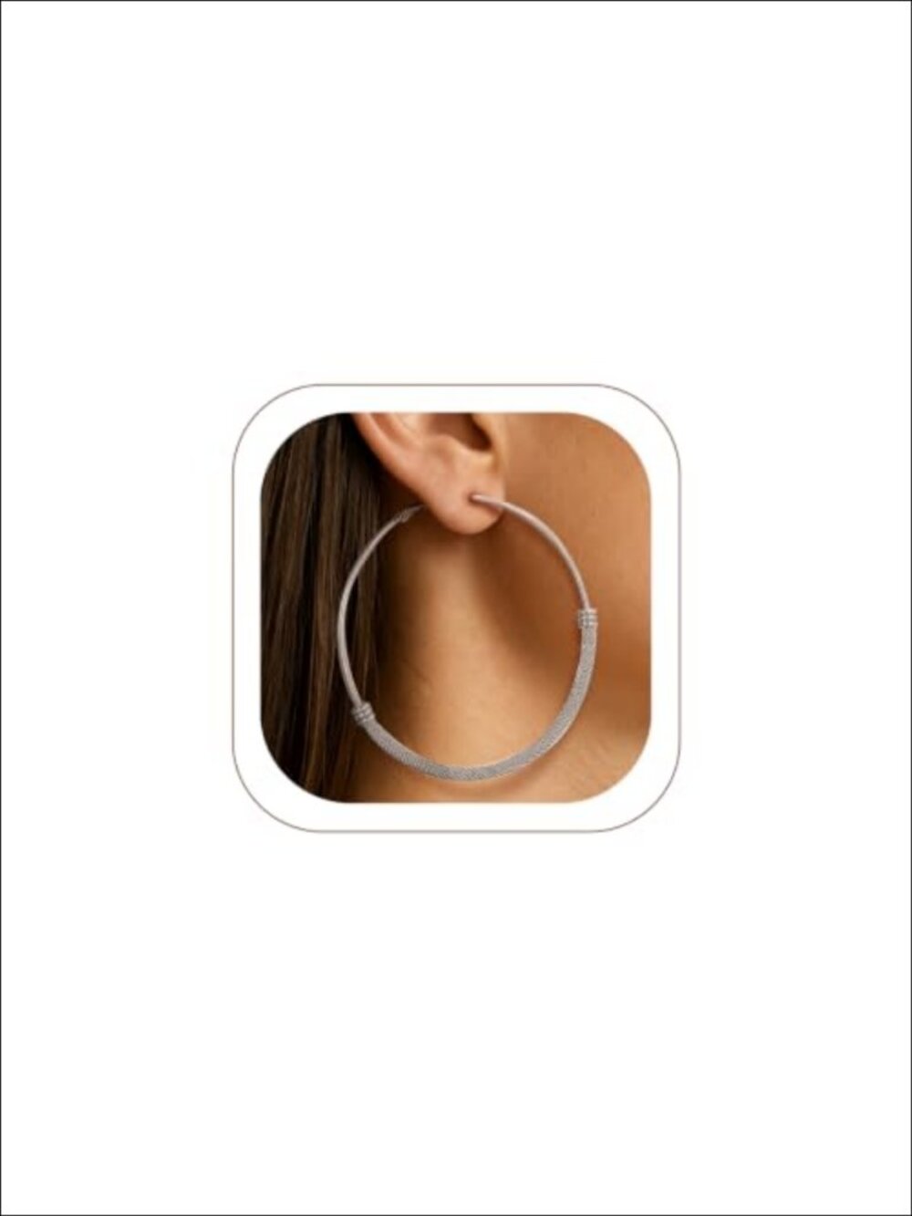 14K Gold Plated Hoop Earrings 80mm Chunky Stainless Steel Hinged